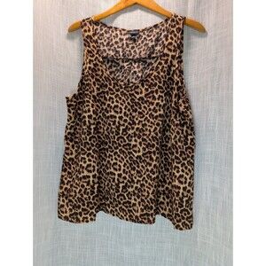 Torrid - Scoop Neck Sleeveless Rayon Lightweight Leopard Print Tank Top Sz 1x
